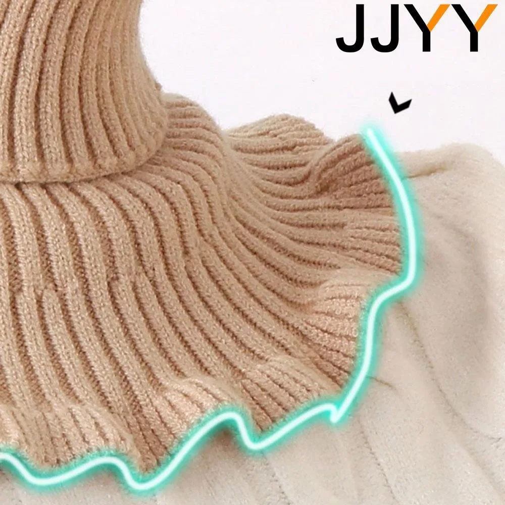 الأساسية نسج الغزل وشاح المرأة وشاح للرقبة الدافئة الزخرفية محبوك سترة عالية طوق حماية العمود الفقري العنقي #4