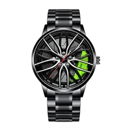 Car Watches For Men,Waterproof Stainless Steel Quartz Wrist Watch Sports Men’s Watches With Car Wheel Rim Hub Design часы мужски