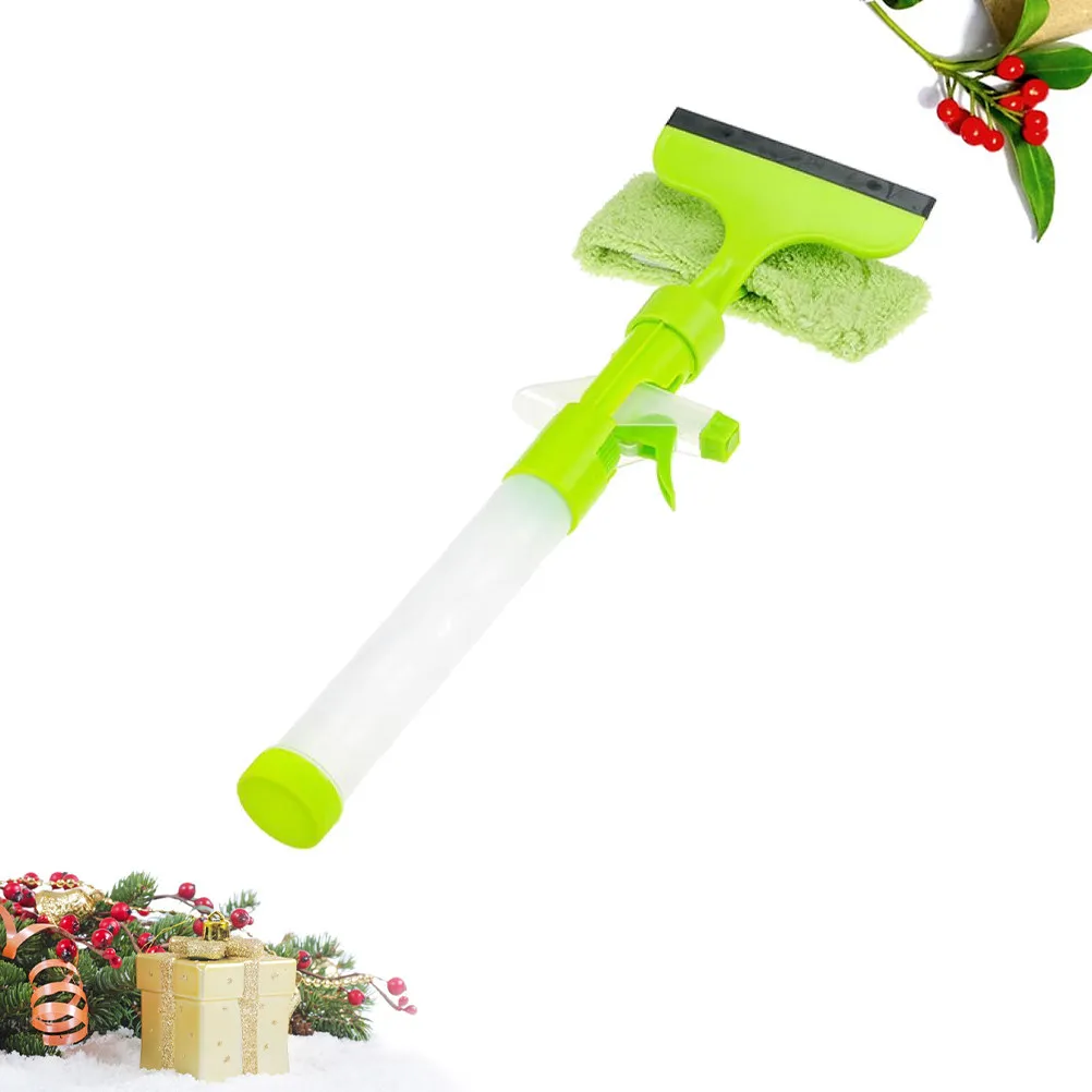 Multi Function Green Window Squeegee Cleaner Portable Glass Cleaning Tool for Home Car Indoor Outdoor Water Spray Wiper Towel