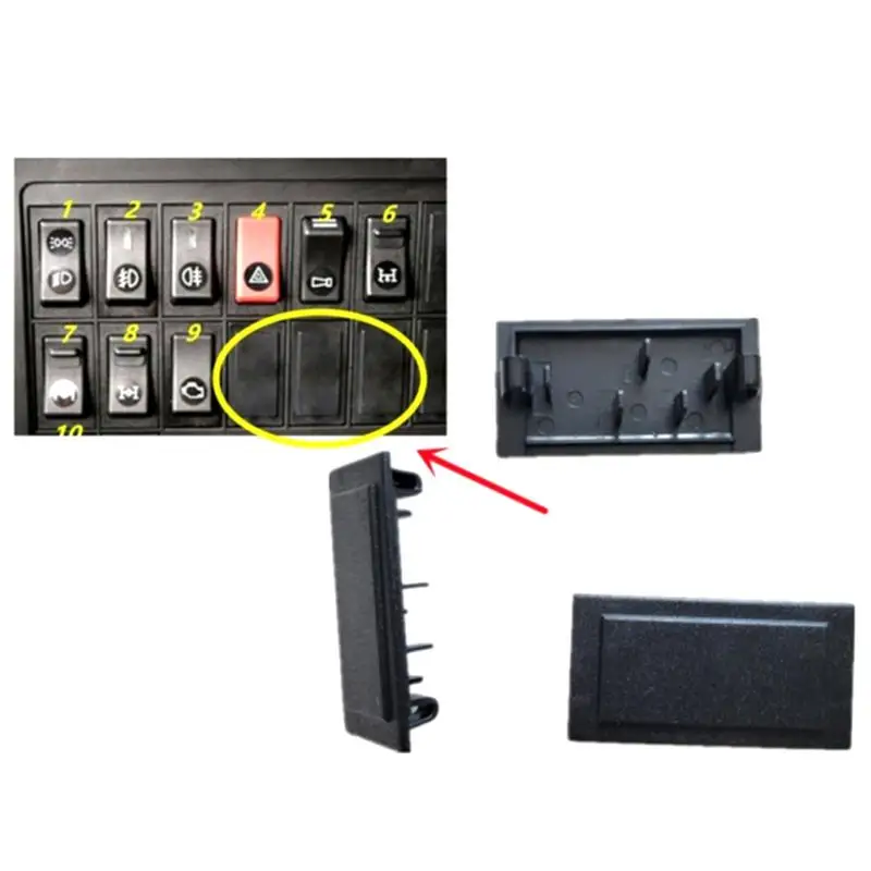 5PCS For 336/380 Truck Dashboard Switch Panel Blanking Plug / Rocker Switch Trim Cover Replacement Maintenance