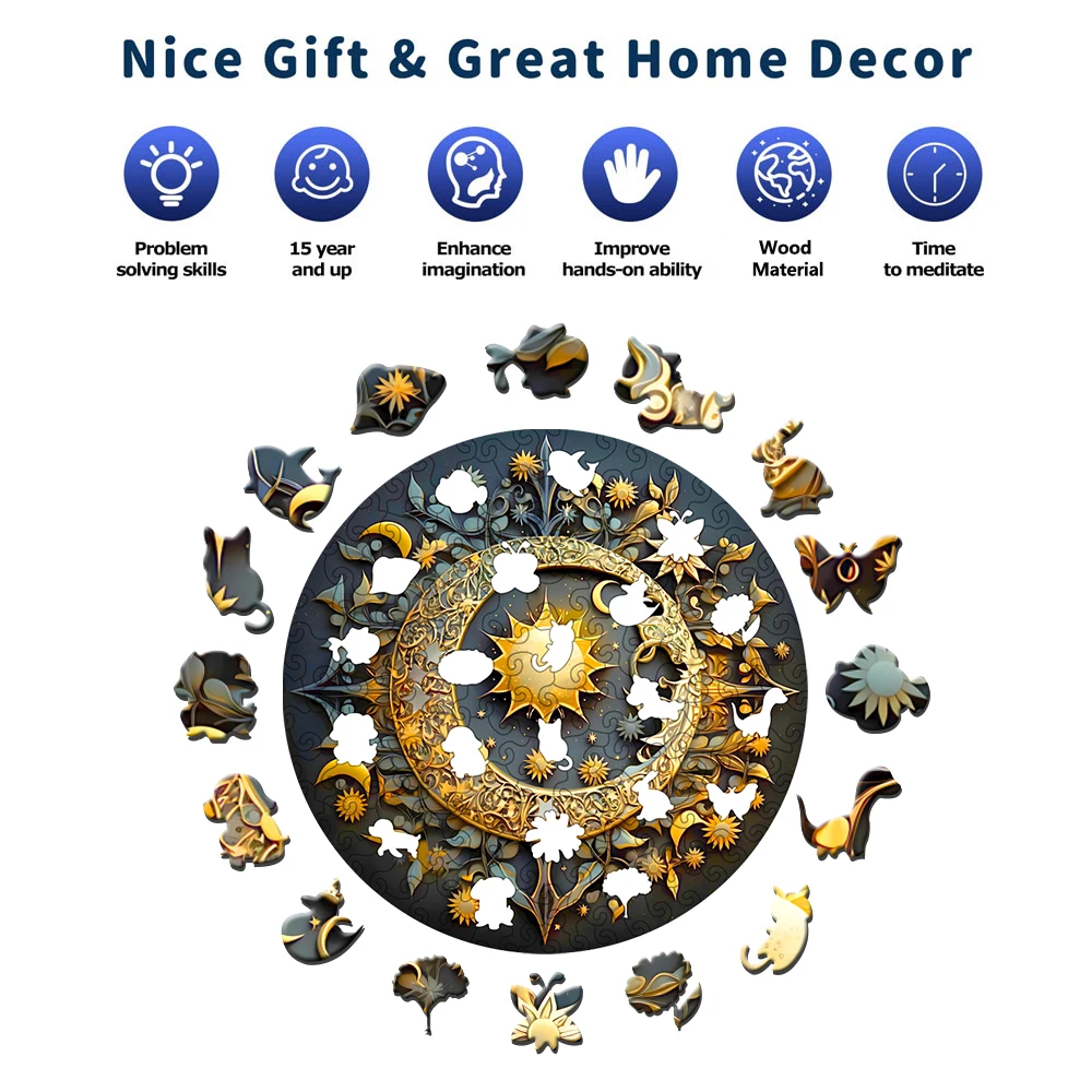 Sunflower Wooden Puzzle, High Difficulty Toys Puzzle, Concentration Training, Christma Birthday Holiday Gifts, Home Decor