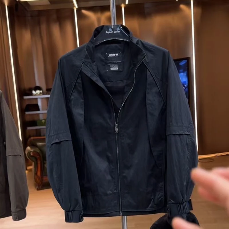 

Мужская демисезонная куртка свободного кроя с воротником-стойкой, дышащая, в американском стиле, для работы и повседневной носки