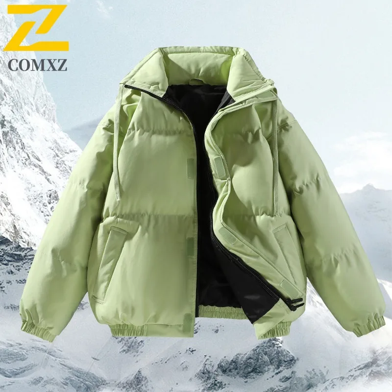 COMXZ Padded Jacket Men New Autumn Loose Turndown Collar Fly Fishing Windproof Workwear Outdoor Adventure Winter Padding Coat