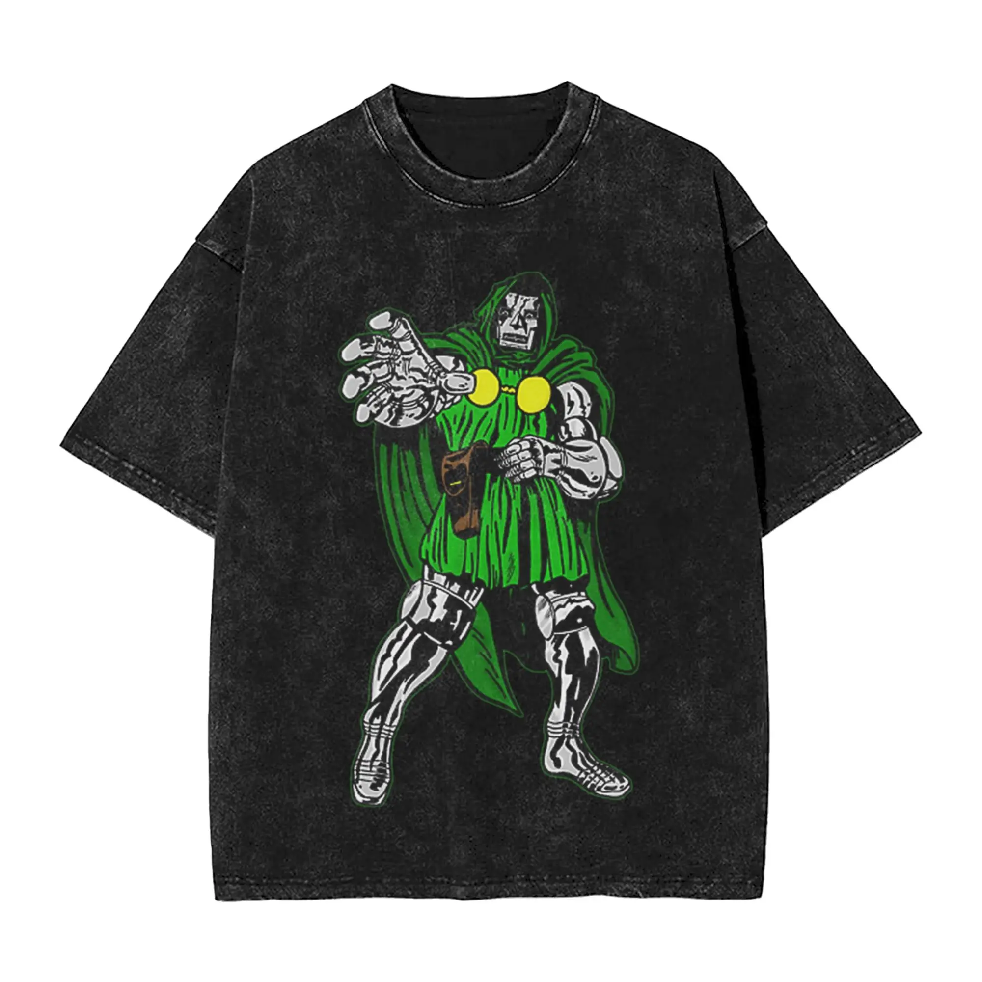 Men Women T-Shirt Dr Dooms Comics Washed T Shirts Hippie  Summer Tee Shirt Y2K Retro Simple Casual Clothing Birthday Present