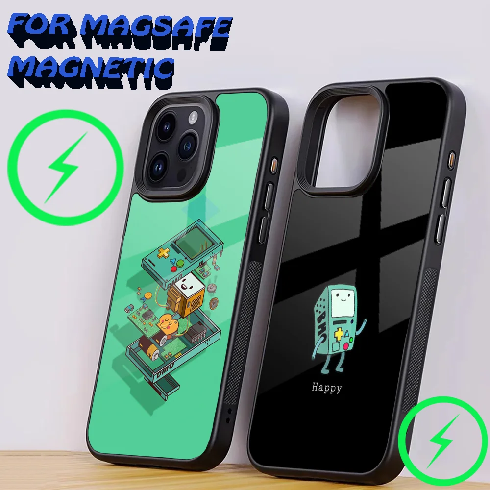 Adventurer-time BMO Cute Robot Phone Case For iPhone 15,14,13,12,11,Plus,Pro,Max Mini Magsafe Magnetic Wireless Charging