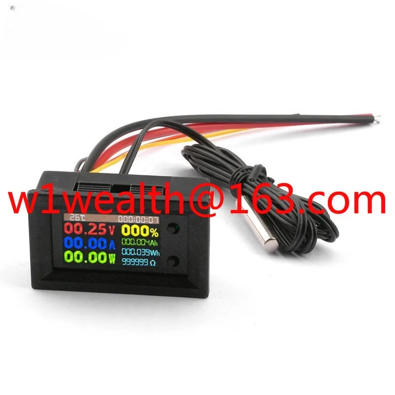 LCD color screen DC voltage and ammeter DC12V multifunctional measuring instrument eight-in-one multifunctional tester