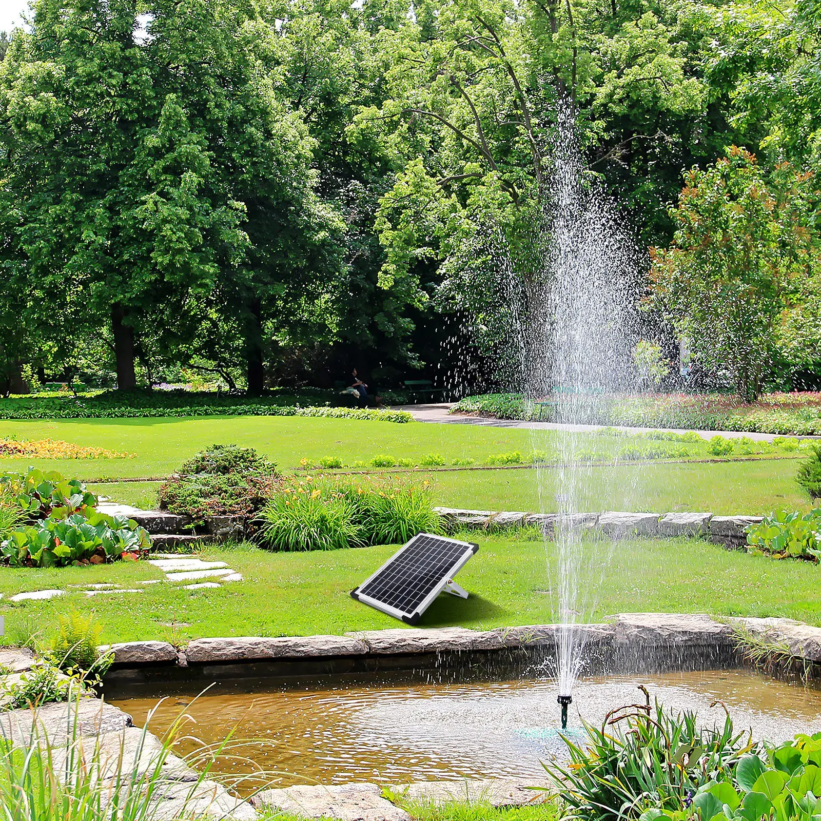 

Efficient Solar Water Pump Outdoor Solar Powered Fountain Portable Garden Water Feature Pump High Power Fountain for Pond Lawn