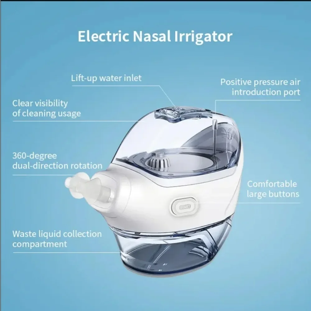 Nava Electric Nasal Care Nose Cleaner Neti Pot Rhinitis Sinus Rinse Bottle Nose Wash Cleaner Pressure Rinse Nasal Irrigation