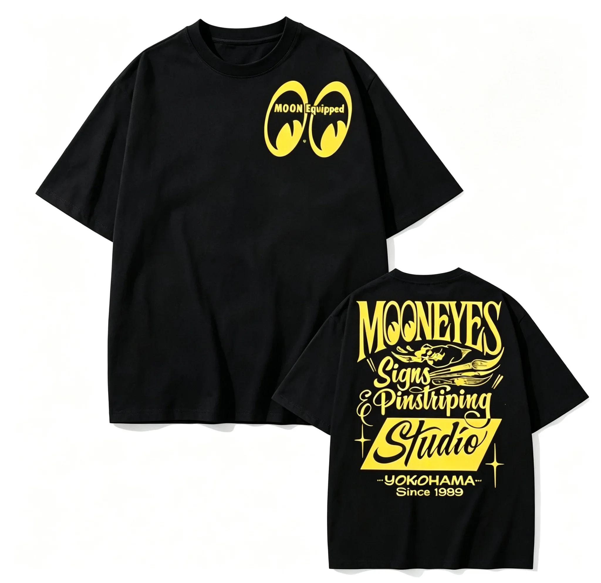 2026 Vintage Hot Rod Graphic Oversized T-Shirt for Kids Adults Retro Eye Shape Letter Print Loose Casual Streetwear Sweatshirt