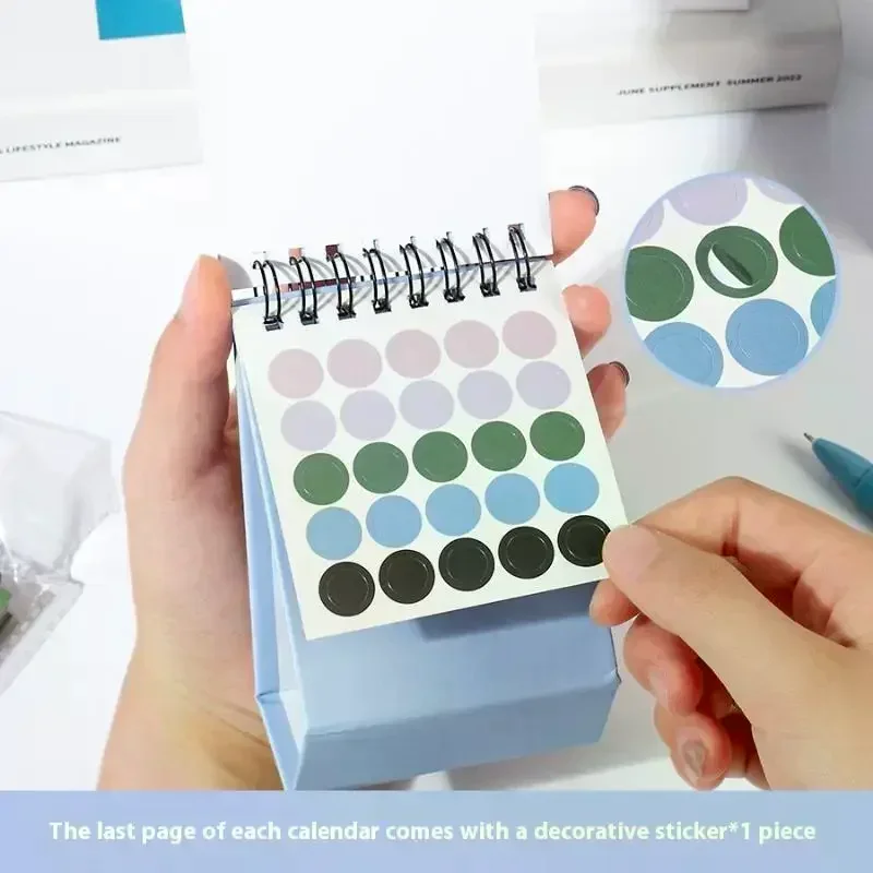 6 Styles 2025 Simple Style English Mini Desk Calendar Desktop Display Portable Calendar Desktop Decoration Handmade Diary Album