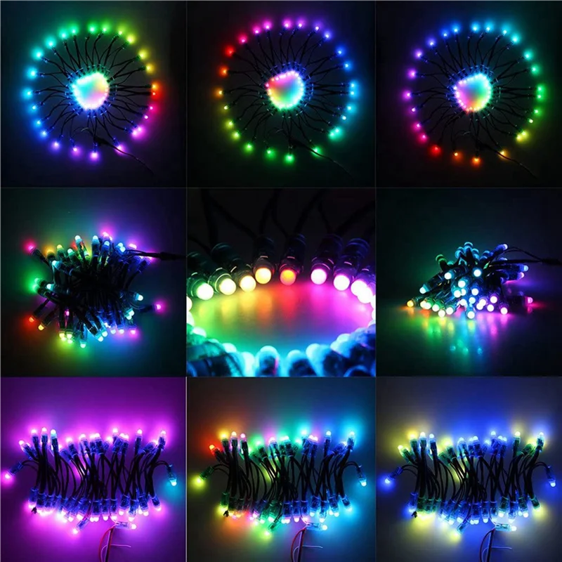 T82C Hot Sale-250Pcs WS2811 RGB LED Pixels Light Individually Addressable 12Mm Diffused Digital Full Color LED Pixel Light DC12V