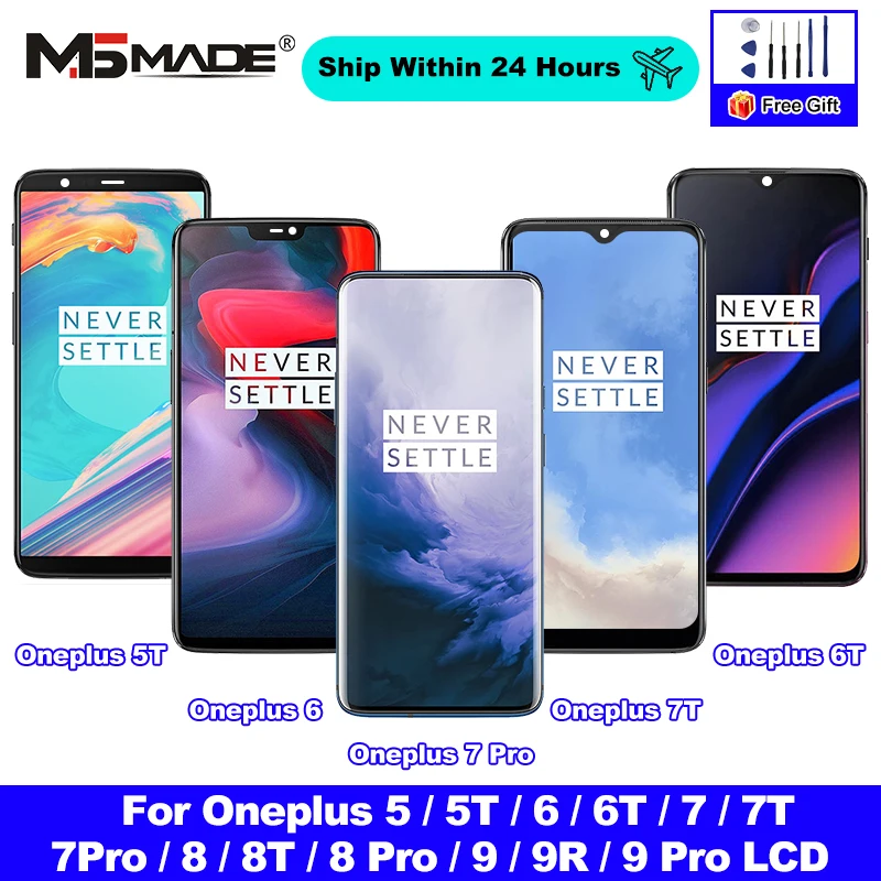 AMOLED OEM For Oneplus 5 5T LCD 6T 7 7T 8T 9R LCD Touch Screen Display Replacement For Oneplus 6 Display