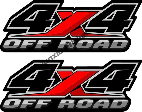 2 Piece Set 4x4 Red Truck Sticker FX4 Off Road Decal USA Black Flag Replacement Sticker F 150 Bedside Emblem for 4x4 Truck Decal