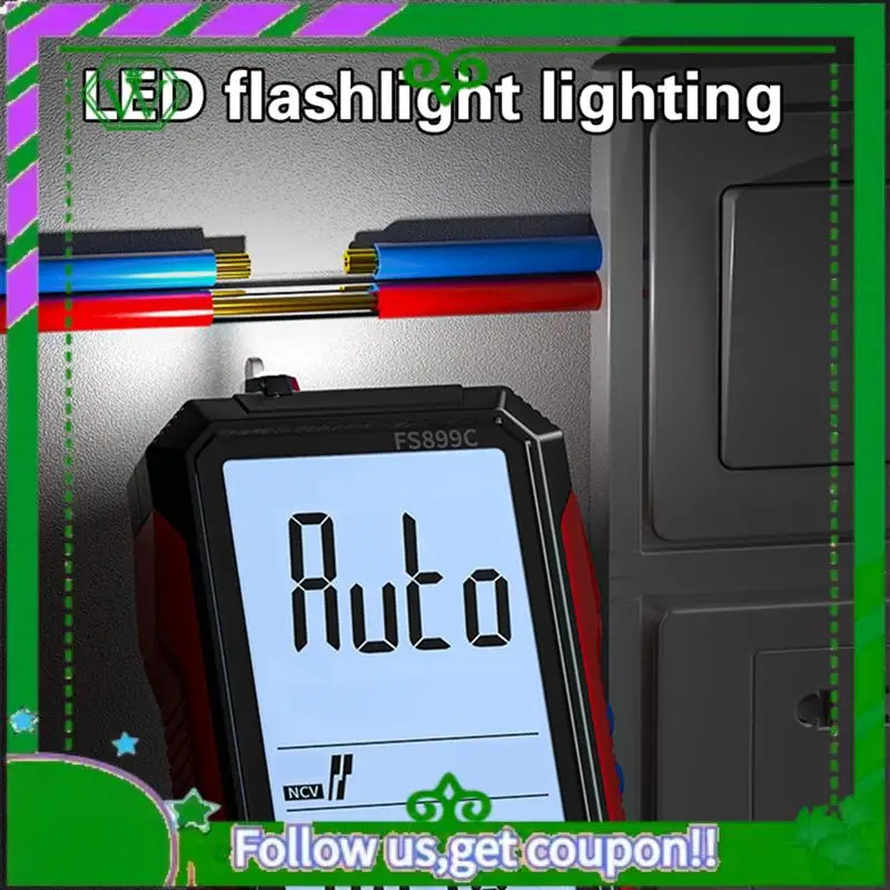 AC34-Digital Multimeter 6000 Counts True AC/DC Ammeter Voltmeter Auto Temperature Ohm Hz Capacitance Diode NCV Meter