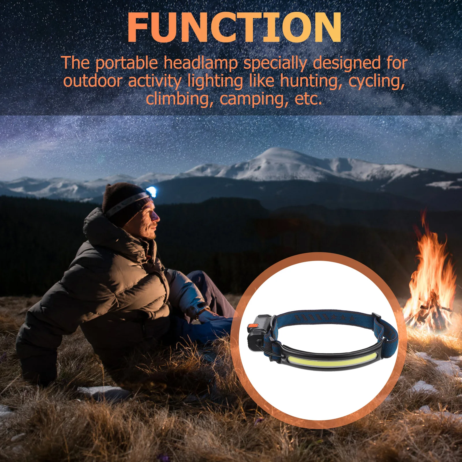 

1 set Adjustable Usb Rechargeable Headlamp For Night Running Cycling Camping Fishing Outdoor Sports Working Lamp Multifunctional