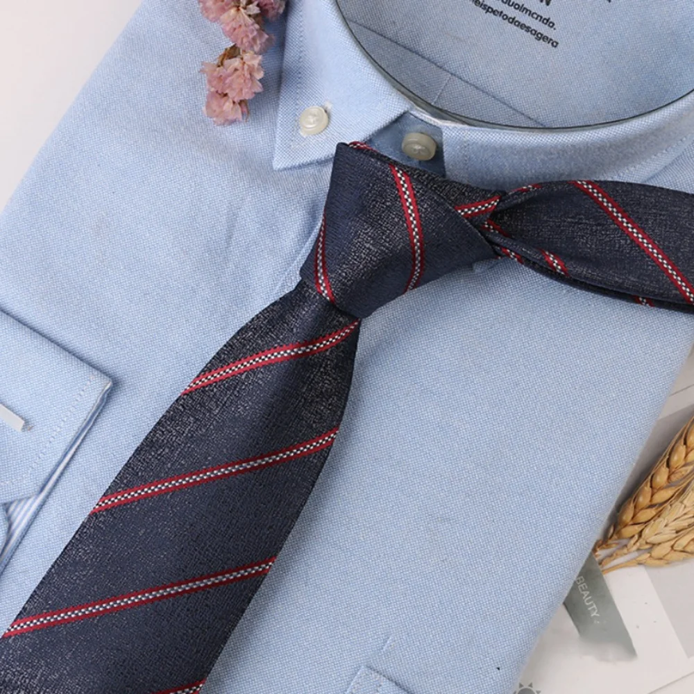

British Gentleman Men's Business Printed Neck Tie Soft Dot Jacquard Floral Tie Polyester Adjustable Striped Knitted Tie Wedding