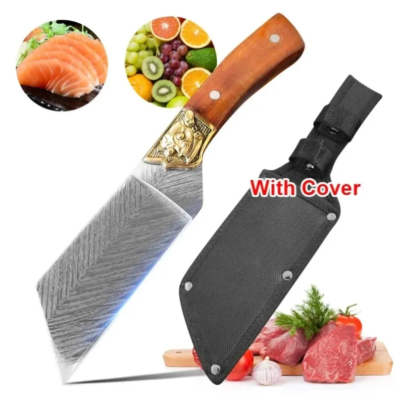 

Wood Handle Vegetables Fruit Cooking Chef Butcher Knives Sharp Kitchen Damascus Knife Meat Slicer Chopping Kitchen Knife