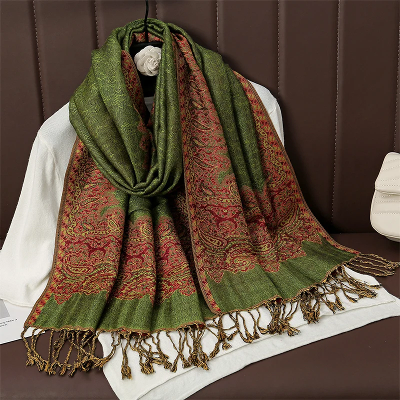 Châle en cachemire rond pour femme, couverture à pampilles, design optique, pashmina, écharpe chaude, foulard de la présidence, étoles poncho,