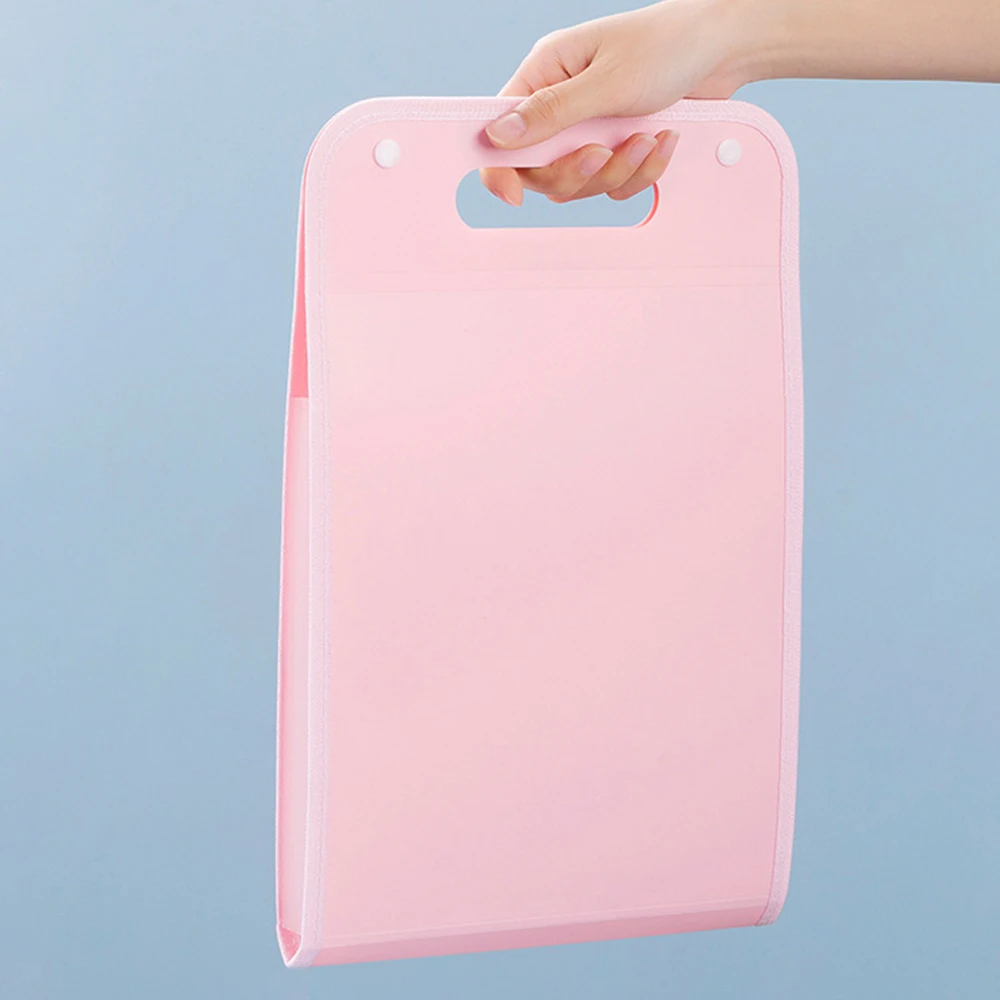 13 Grids A4 Portable Vertical Organ Bag Thickened PP Translucent Folder Student Test Paper Bag Data Storage File Bag