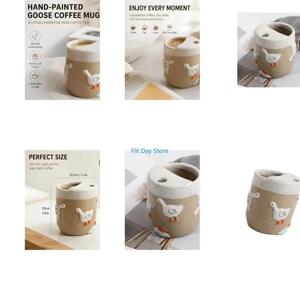 F92C Coffee Cup with Bird Detail for Desk Time and Breakfast Beverage