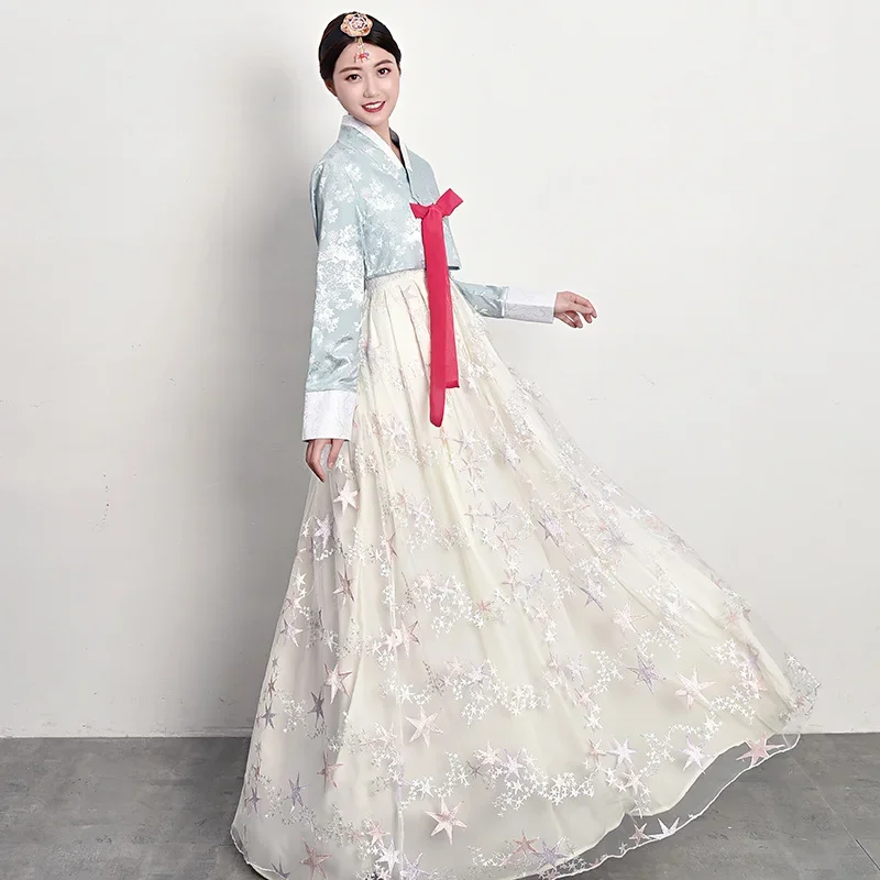 Jubin Palace Istana kostum tradisional Korea untuk wanita elegan mewah Hanbok gaun putri Cosplay Anicent Retro jubah panjang pesta pernikahan