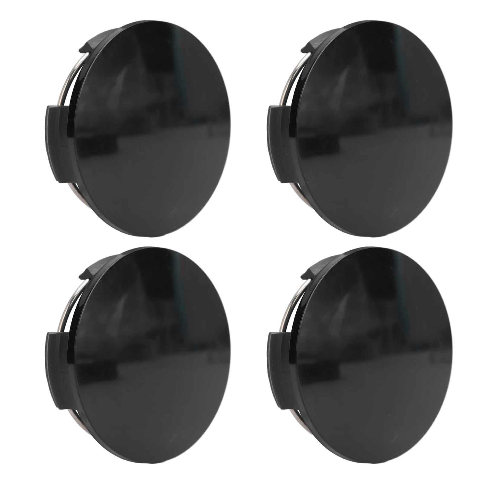 4pcs Wheel Center Caps Plastic Universal Carbon Fiber Style Center Hub Cap Cover with Metal Clamps 57mm Outer Diameter