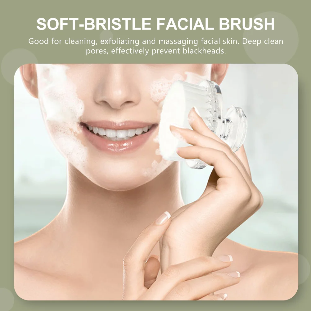 

3pcs Facial Brush Fiber Material Face Exfoliator Skin Care Tool Cleanser Foaming Deep Cleaning Travel Portable Washing