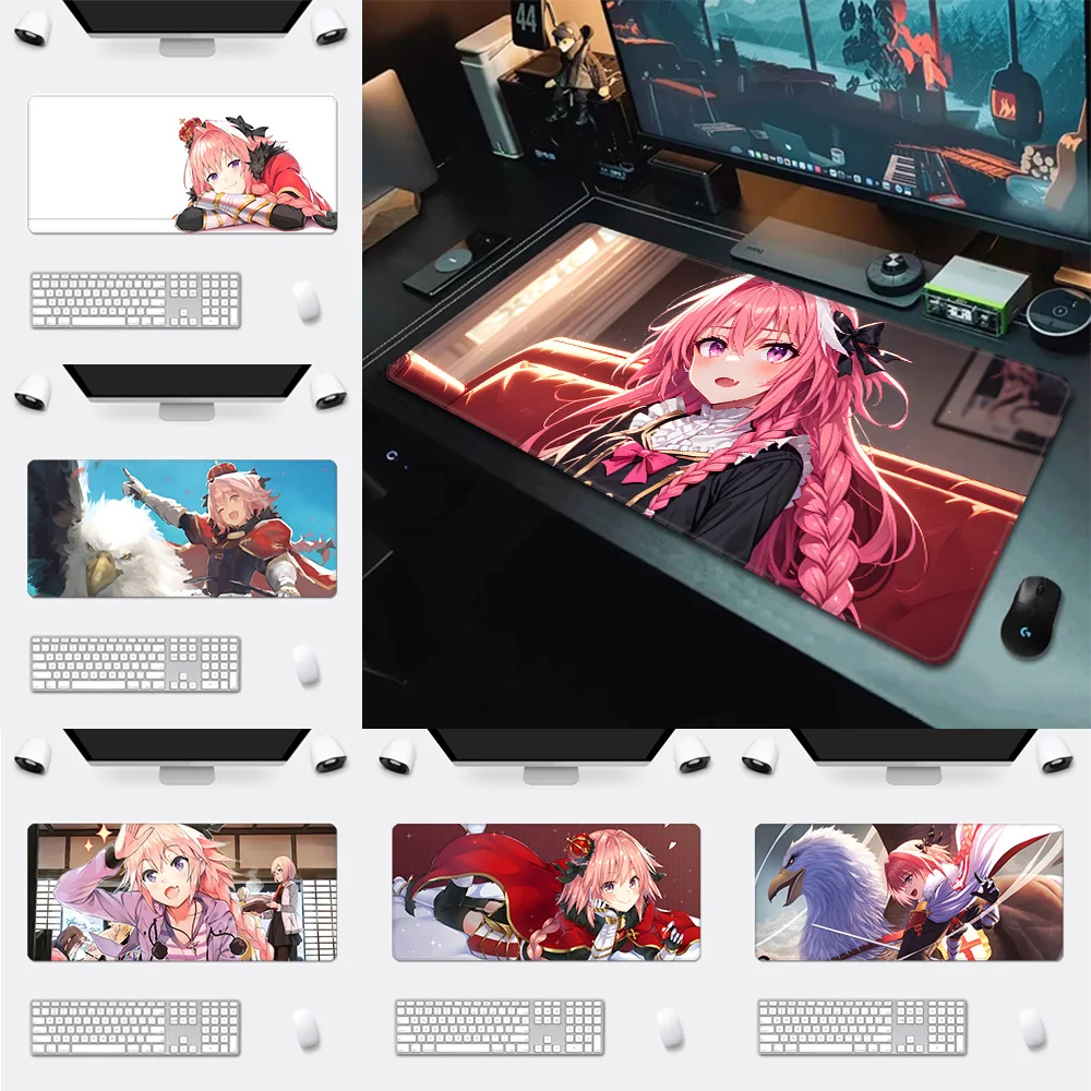 F-Fate Apocrypha Astolfo Mousepad HD Printing Computer Gamers Locking Edge Non-slip Mouse Pad XXL90x40cm Keyboard PC Desk Pad