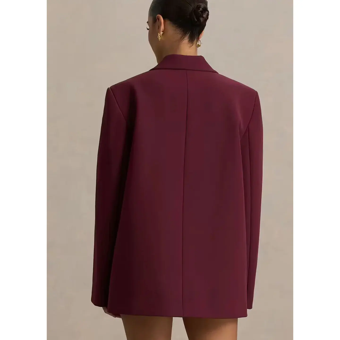 Frühling Neue Ankunft frauen Pendeln Sle Lose Lange Sve Kerbe Revers One Button Taille-Cinching Anzug Jaet Casual pendeln P...