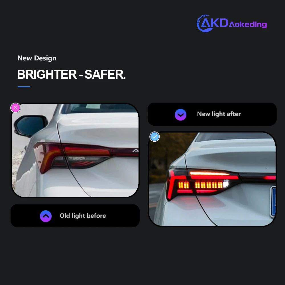 Car Styling Tail Lamp for Toyota Avalon Tail Lights 2018-2022 Avalon LED Tail Light LED Dynamic Turn Signal Brake Reverse Auto
