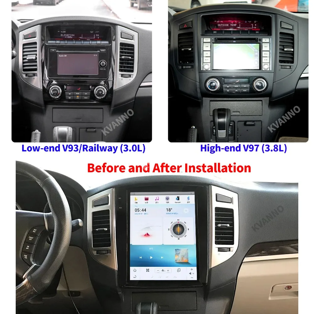 2Din Wireless Carplay screen Car Radio For Mitsubishi Pajero Sport V97 V93 V98 2007-2020 Touch Screen BT GPS Navigation 4G DSP