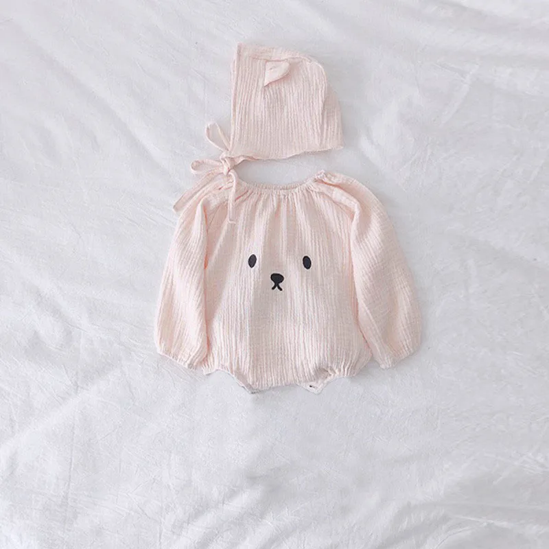 Newborn Baby Bodysuit With Hat Long Sleeve Organic Cotton Infant Girl Boy Clothing Photography Costumes Baby Girl Boy Clothes