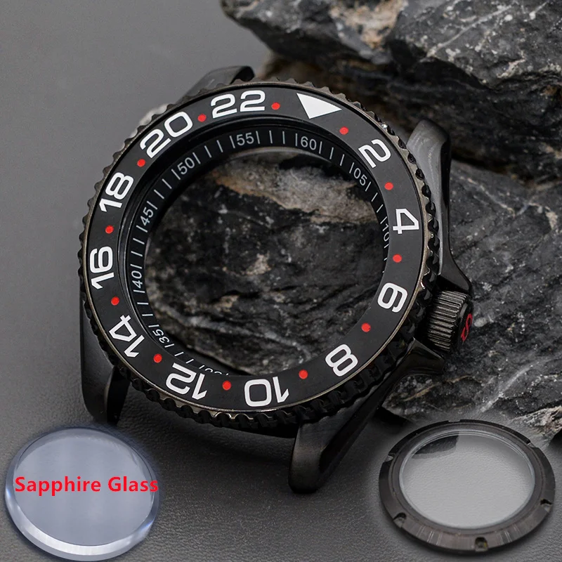 

Black Men's Watch Case Fit NH34 NH35 NH36 Automatic Movement For SKX007 316L Stainless Steel Sapphire Glass 200M Waterproof