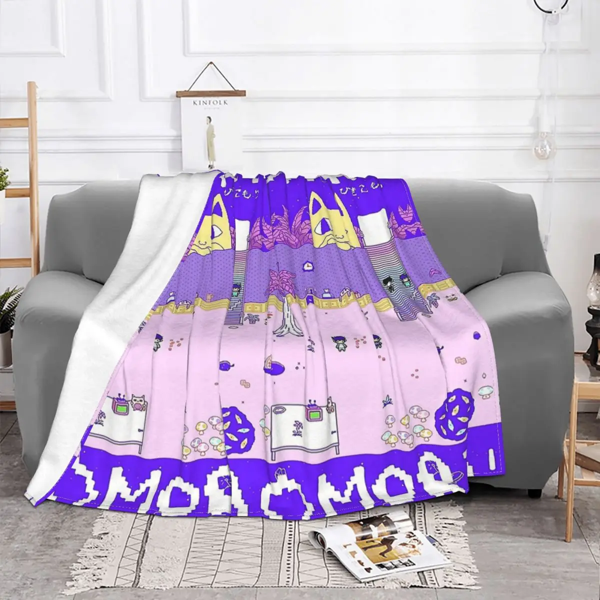 Omori RPG Game Blanket Flannel Decoration Memes Portable Home Bedspread