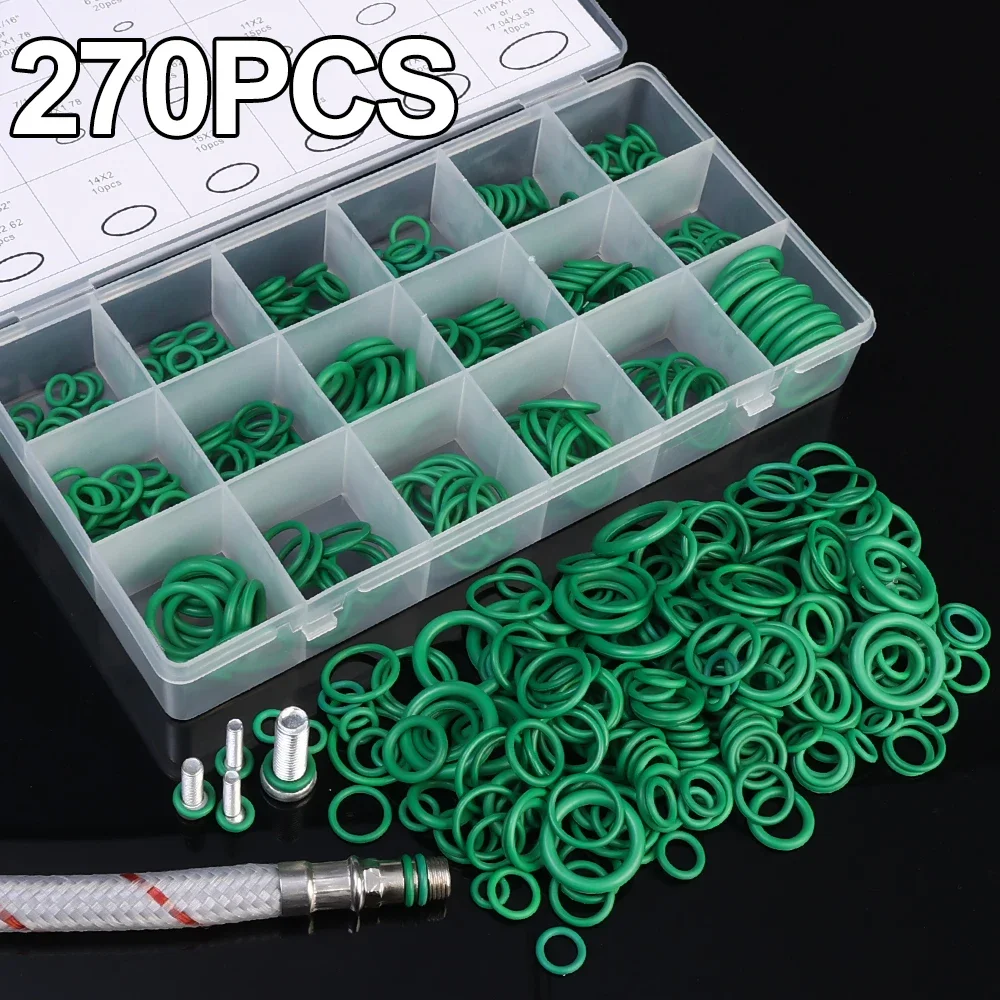 270pcs Rubber O Ring Oil Resistance O-Ring Washer Gasket Seals Watertightness Assortment Different Size With Plastic Box Kit Set