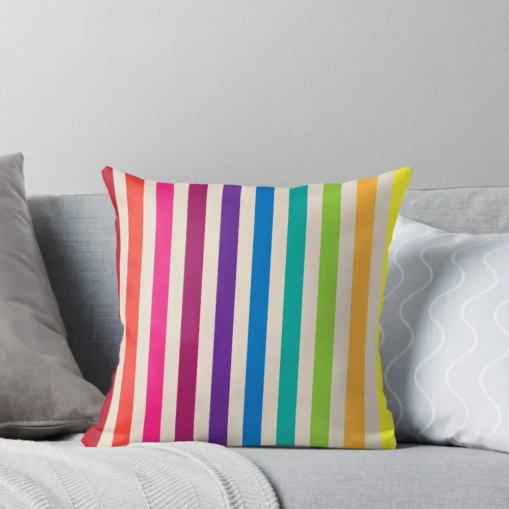 

Multi-Colored Rainbow Candy stripes pattern Throw Pillow Luxury Pillow Cover anime girl sleeping pillows pillow