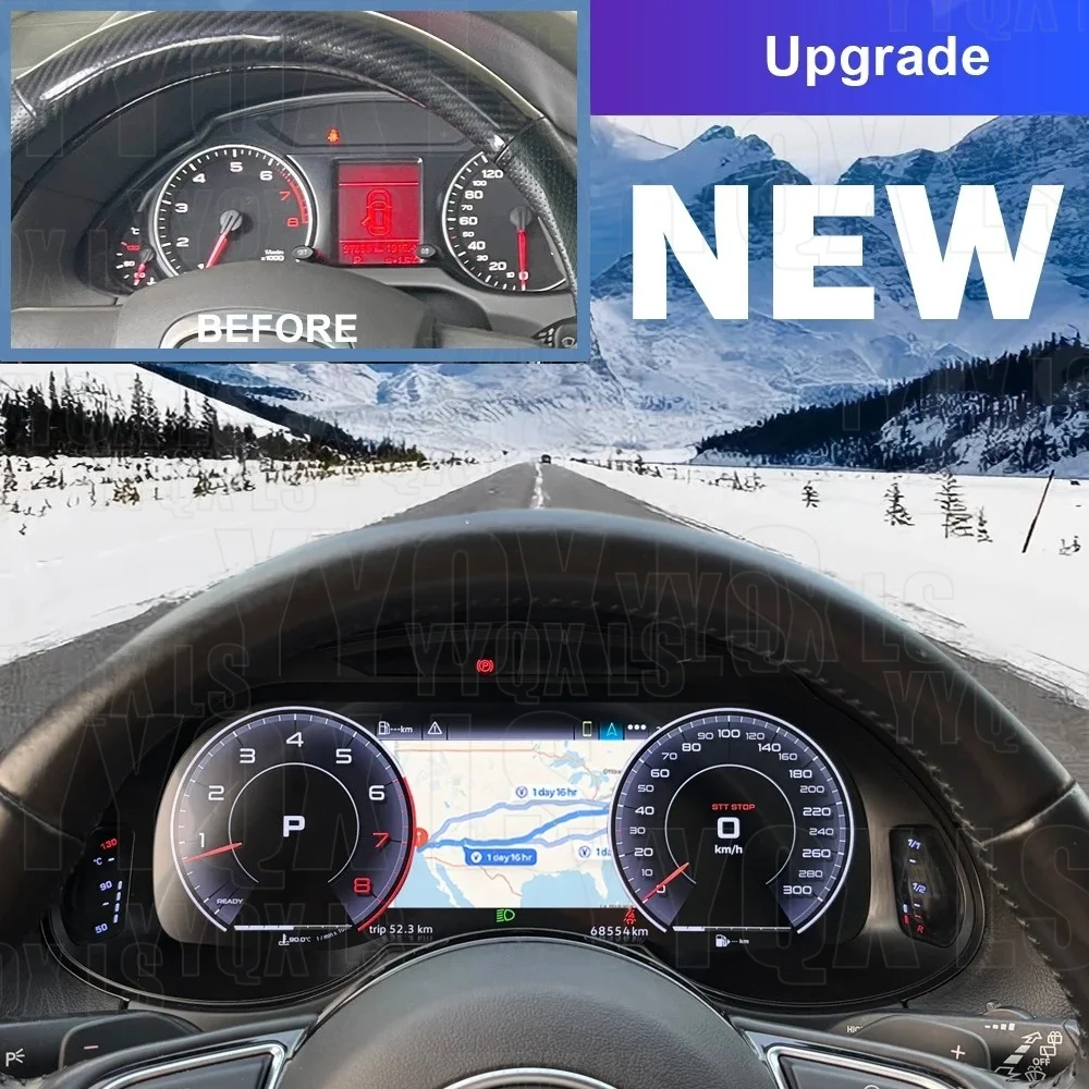 12.3 Inch for Q5 A4 2009-2018 Virtual Cockpit LCD Digital Dashboard Instrument Panel Cluster Speedometer Retrofit Parts
