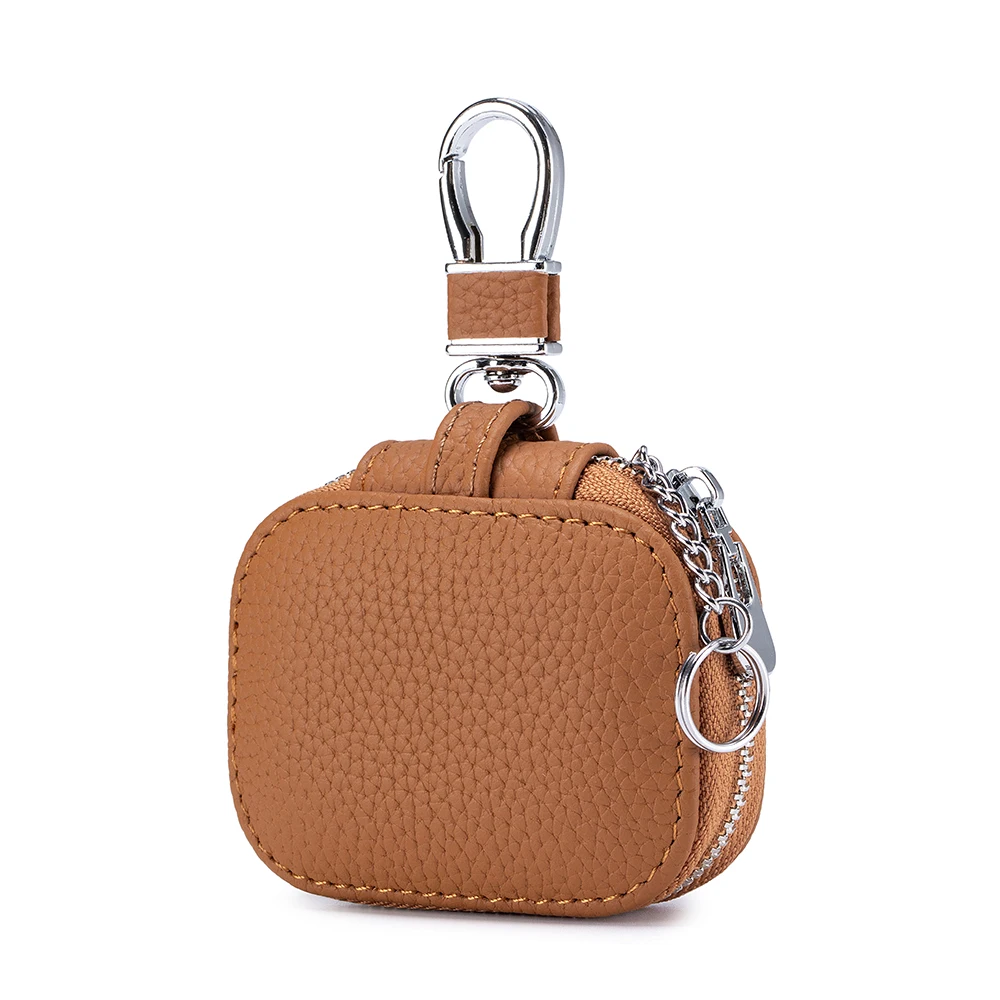 

Genuine Leather Compact Key Wallets Waist Hanging Key Bag Bluetooth Earphone Protective Cover Keychain Waist Packs