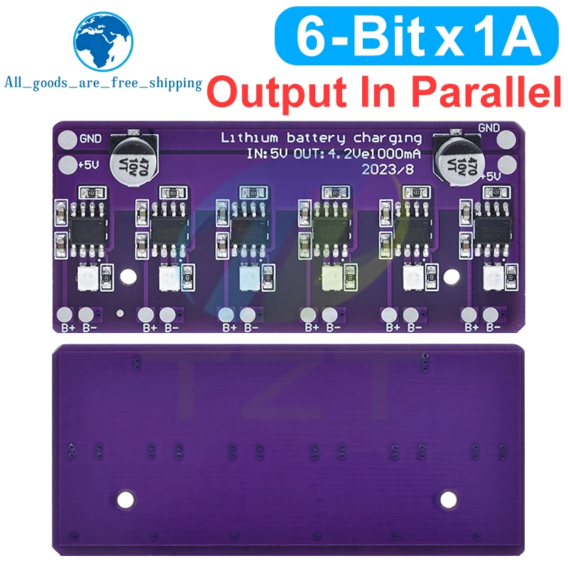 TZT Charging Module PCB Circuit Board Charger Array 5V Input for 18650 4.2V Lithium Battery Electric Scooter Accessories