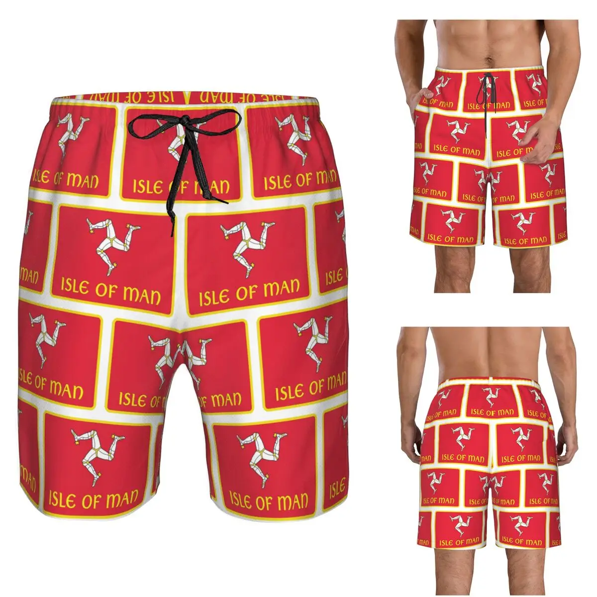 Isle Of Man Motorcycle Racing Trunks Beach Board Shorts Casual Quick Dry Swimming Summer Men Pants
