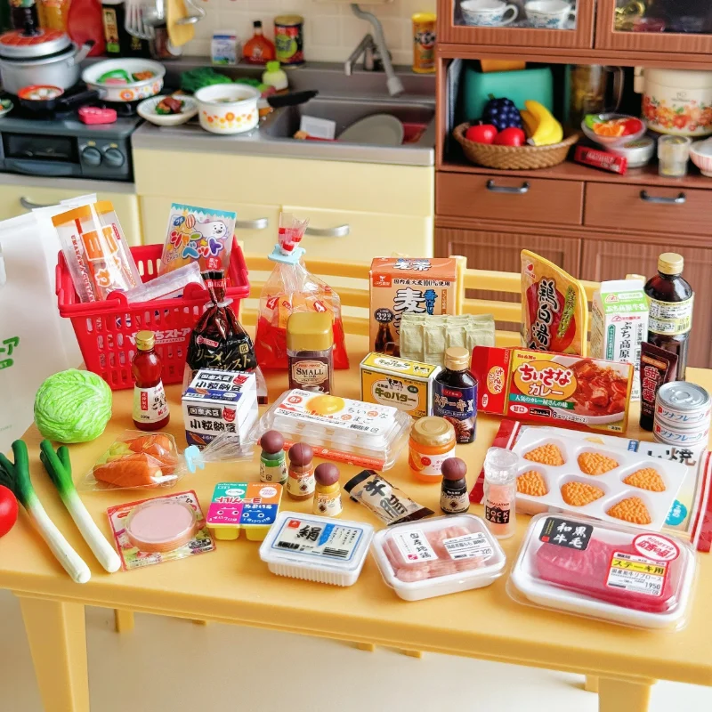 8pcs Original Re-Ment Supermarket Special Offer Day Miniature Scene Vegetable Bread Mini Scene Convenience Store Blind Box
