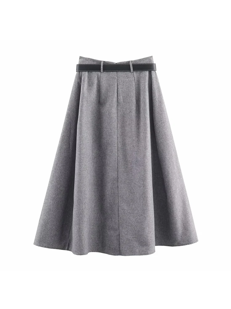 Nueva moda para mujer, faldas por debajo de la rodilla con cinturón y arrugas, conjuntos de dos piezas, traje elegante a la moda, chaqueta, trajes de otoño para mujer