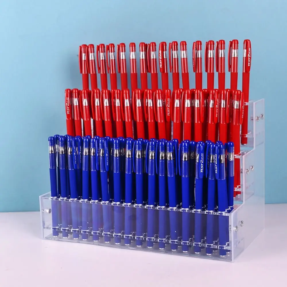 1/2/3/4 Layer Mark Pen Holder Transparent Acrylic Stationery Display Shelf Ladder Type Durable Pencil Organizer Student
