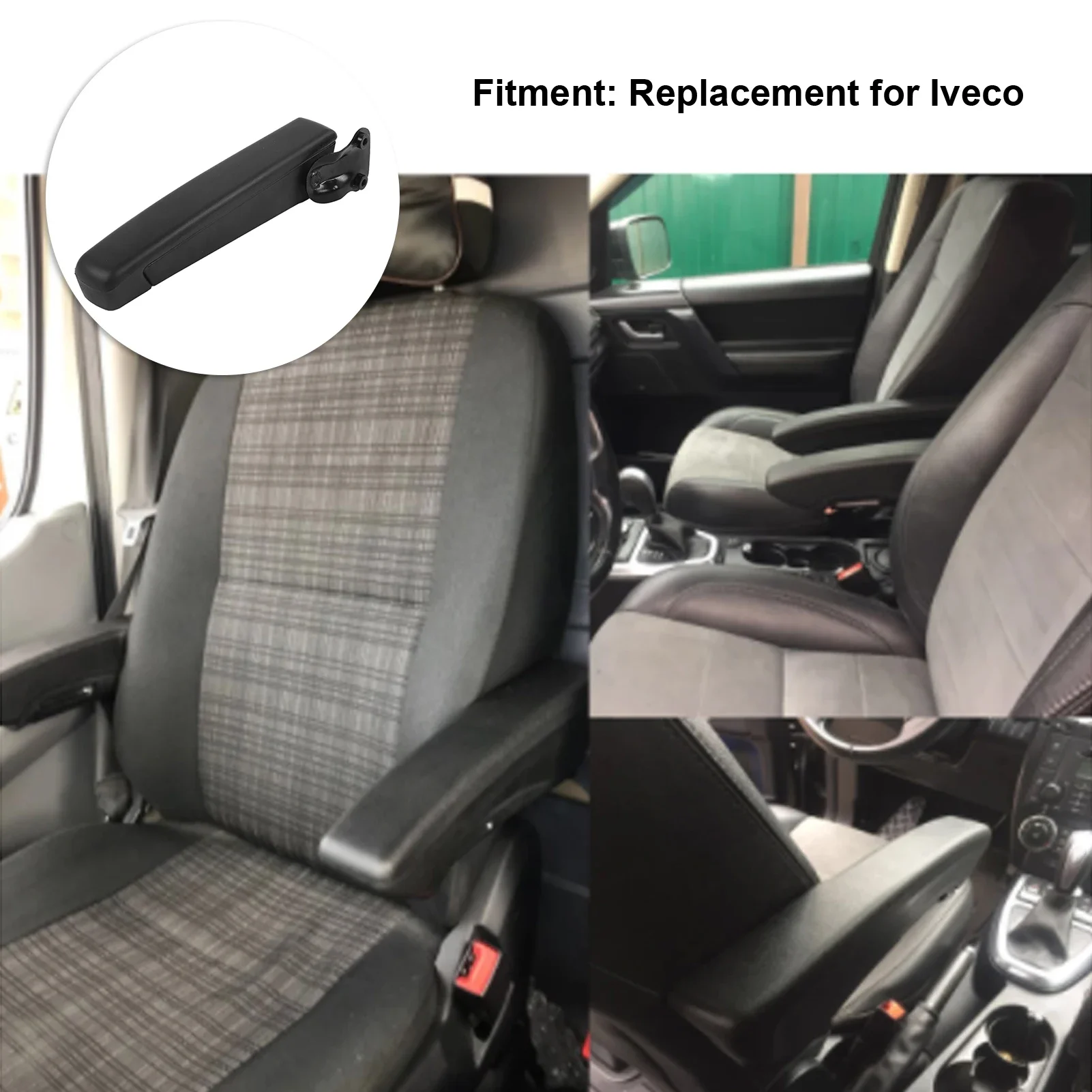 Adjustable RV Seat Armrest - 0-120° Shockproof & Wear-Resistant Replacement for Iveco Motorhome (Durable, Easy Install)
