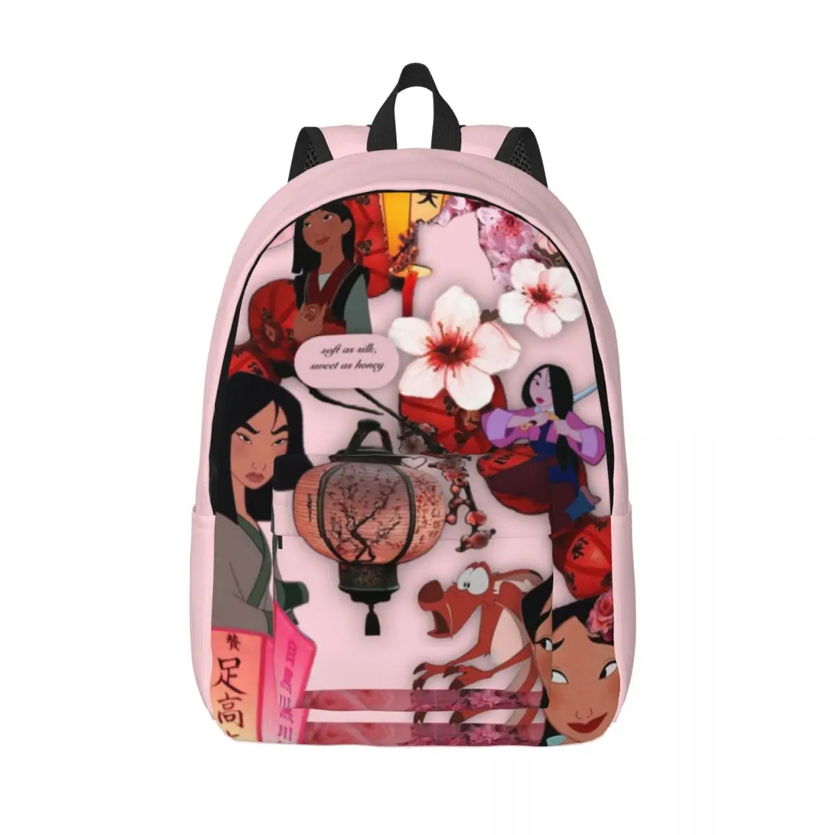 Benutzerdefinierte Cartoon Mulan Prinzessin Laptop Rucksack Frauen Männer Casual Bookbag für College Schule Studenten Taschen