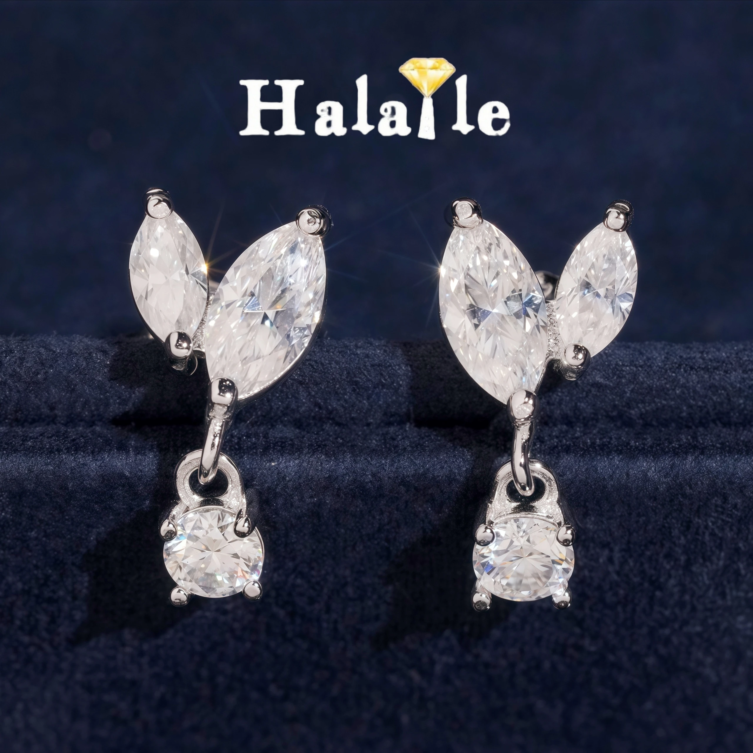 

Halaile 2,1 карата Муассанит Серьги-подвески в форме листа S925 Стерлинговое серебро для женщин Изящные ювелирные изделия Французский свет Сверкающие помолвочные серьги