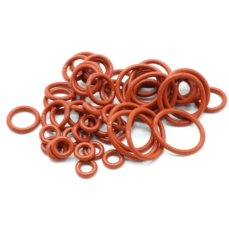 10Pcs Red Silicone Ring Gasket CS 4mm OD 12 ~ 150mm Silicon O Ring Gasket Food Grade Rubber O-ring VMQ Assortment Hvac Tools