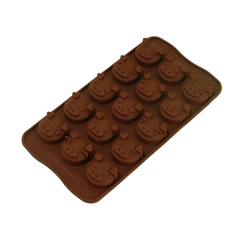 15 Holes Funny Pig Silicone Chocolate Mold Fondant Patisserie Candy Mould Cake Waffle Baking Mold Decoration Baking Accessories