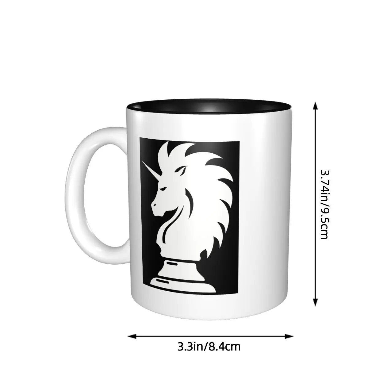 Knight Chess Horse Unicorn Mug Funny Ceramic Coffee Cups Tea Mugs Milk Cup Drinkware Gift for Woman Man