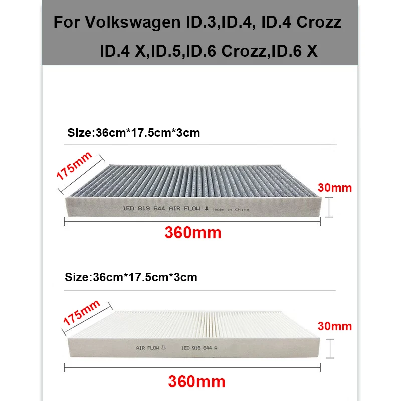 TONLINKER المقصورة تصفية 1ED819644 1ED916644A لشركة فولكس فاجن فولكس فاجن ID4 ID.4X ID.4 Crozz SUV 2020 2021 2022 2023 اكسسوارات السيارات السلع #5